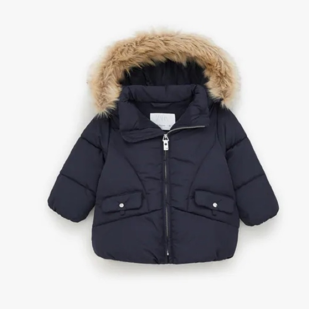 ZARA • Navy Blue Puffer Jacket (9-12mo)